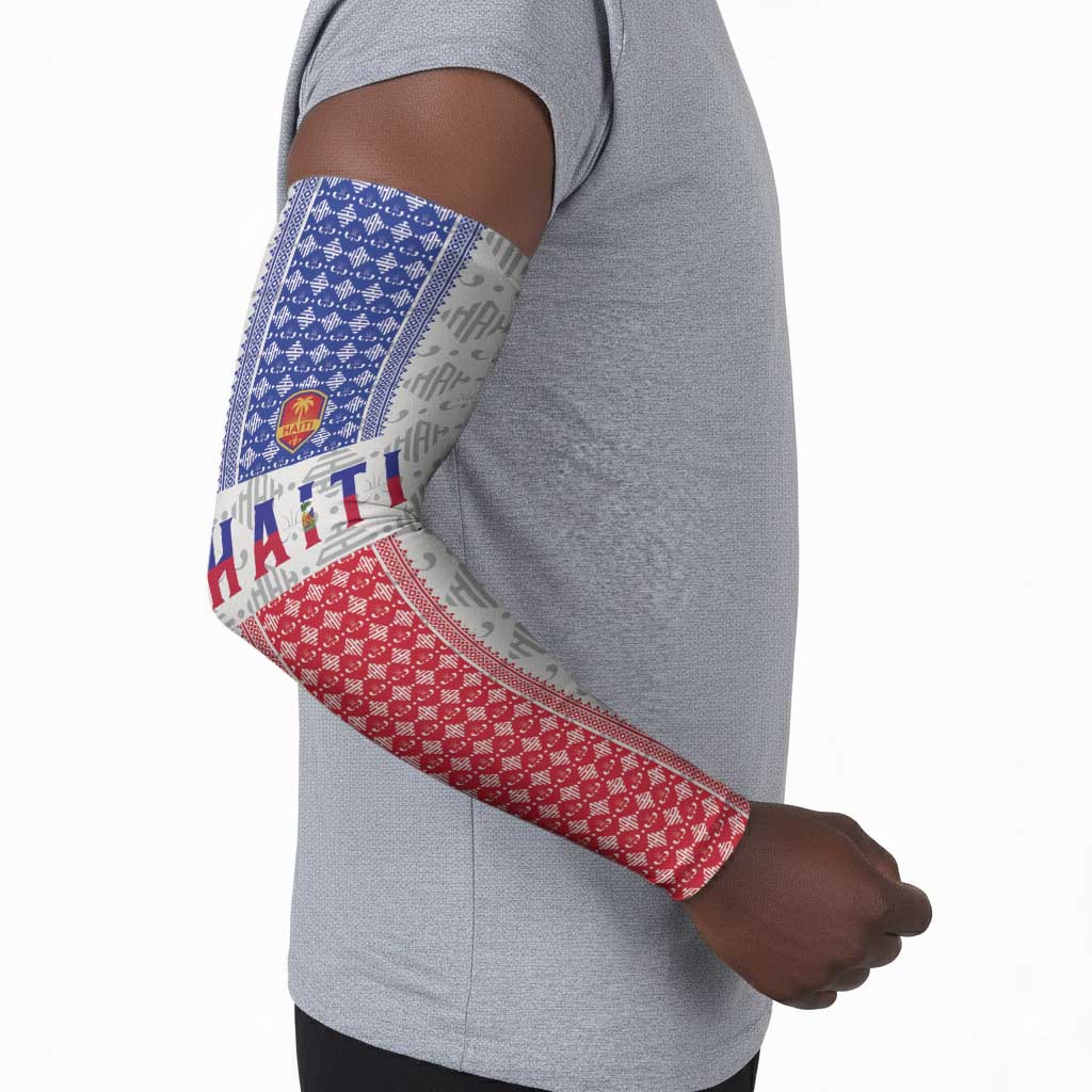 Custom Afro-Haitians Football Arm Sleeves National Flag Design