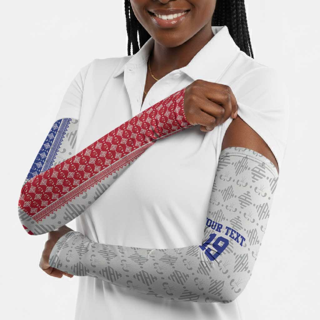 Custom Afro-Haitians Football Arm Sleeves National Flag Design