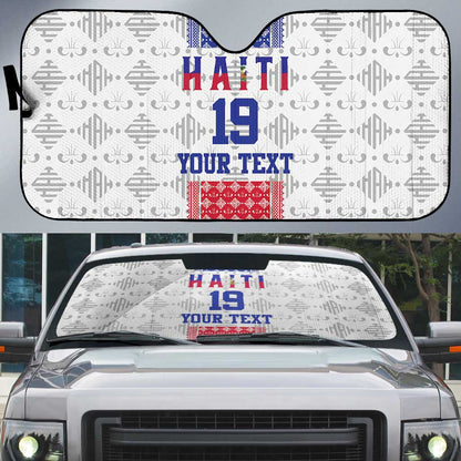 Custom Afro-Haitians Football Auto Sun Shade National Flag Design
