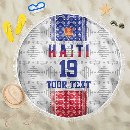 Custom Afro-Haitians Football Beach Blanket National Flag Design - African Pride