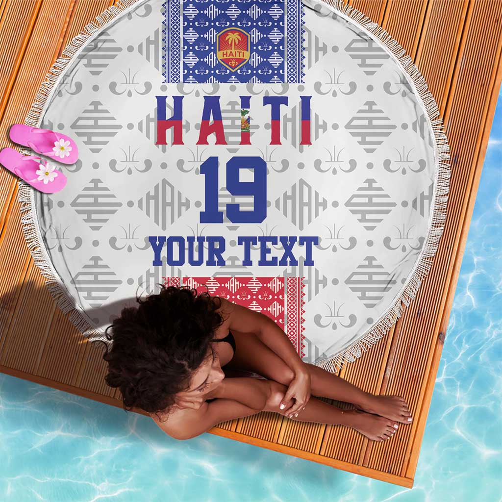 Custom Afro-Haitians Football Beach Blanket National Flag Design - African Pride