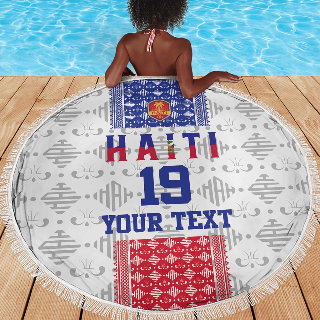 Custom Afro-Haitians Football Beach Blanket National Flag Design - African Pride