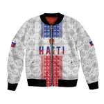 Custom Afro-Haitians Football Bomber Jacket National Flag Design - African Pride