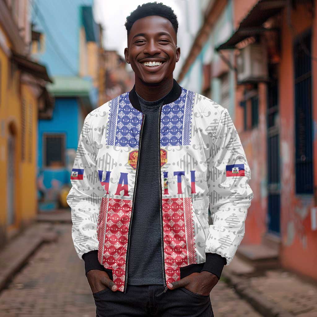 Custom Afro-Haitians Football Bomber Jacket National Flag Design - African Pride