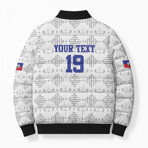 Custom Afro-Haitians Football Bomber Puffer Jacket National Flag Design