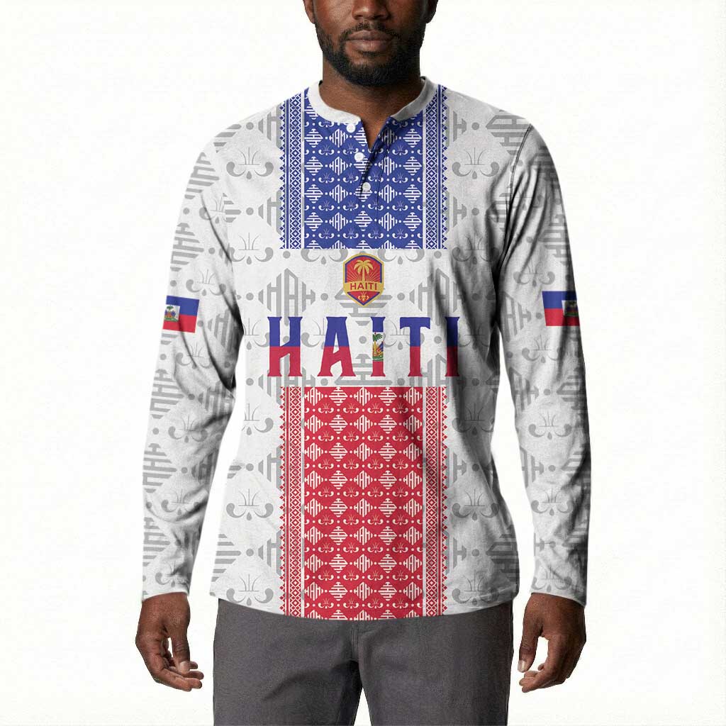 Custom Afro-Haitians Football Button Sweatshirt National Flag Design