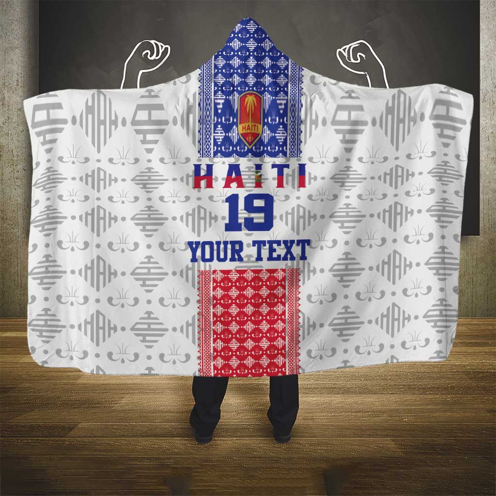 Custom Afro-Haitians Football Hooded Blanket National Flag Design - African Pride