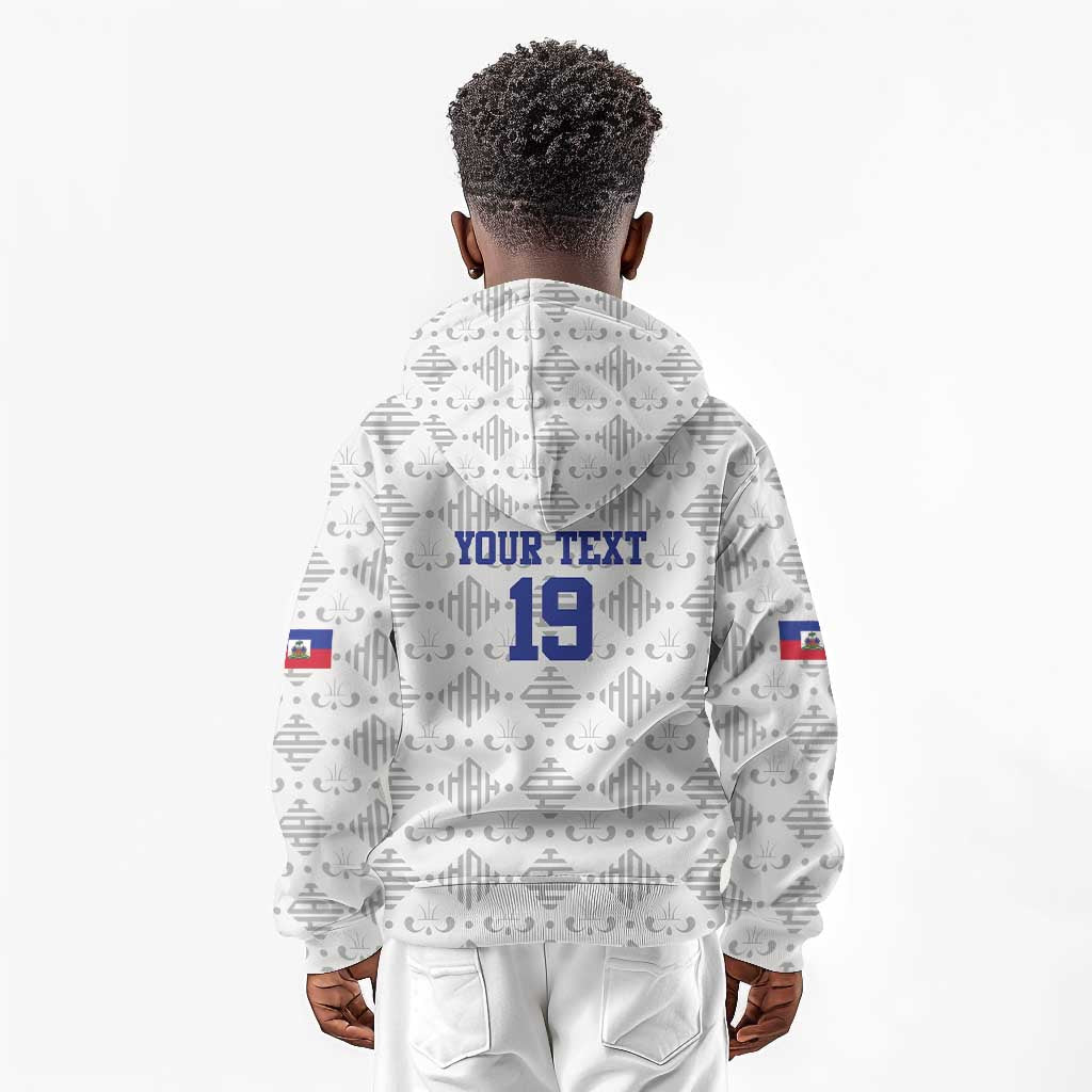 Custom Afro-Haitians Football Kid Hoodie National Flag Design - African Pride