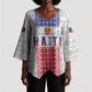 Custom Afro-Haitians Football Kimono Sleeve Blouse National Flag Design