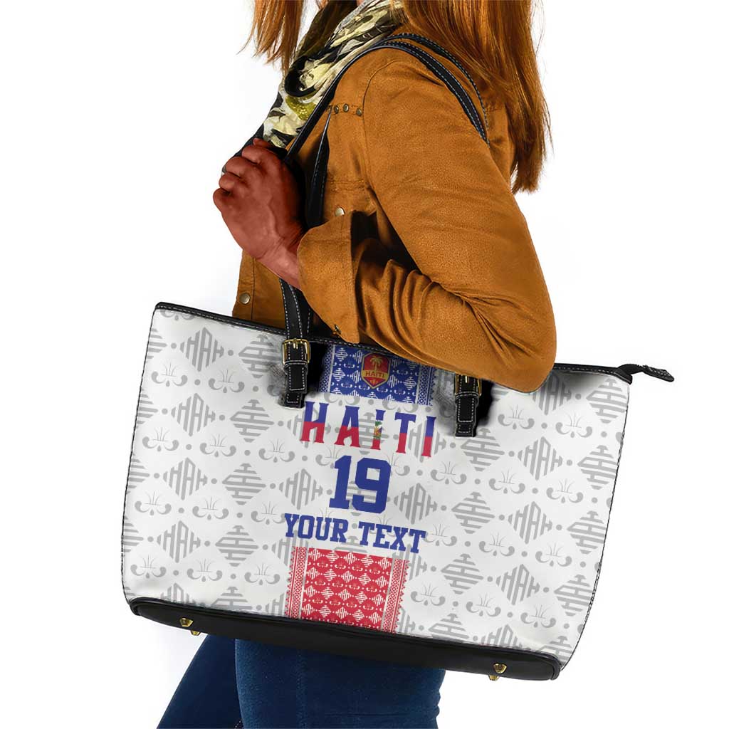 Custom Afro-Haitians Football Leather Tote Bag National Flag Design - African Pride