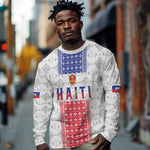 Custom Afro-Haitians Football Long Sleeve Shirt National Flag Design - African Pride