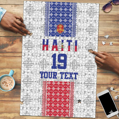 Custom Afro-Haitians Football Puzzle National Flag Design