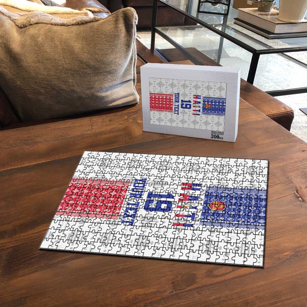Custom Afro-Haitians Football Puzzle National Flag Design