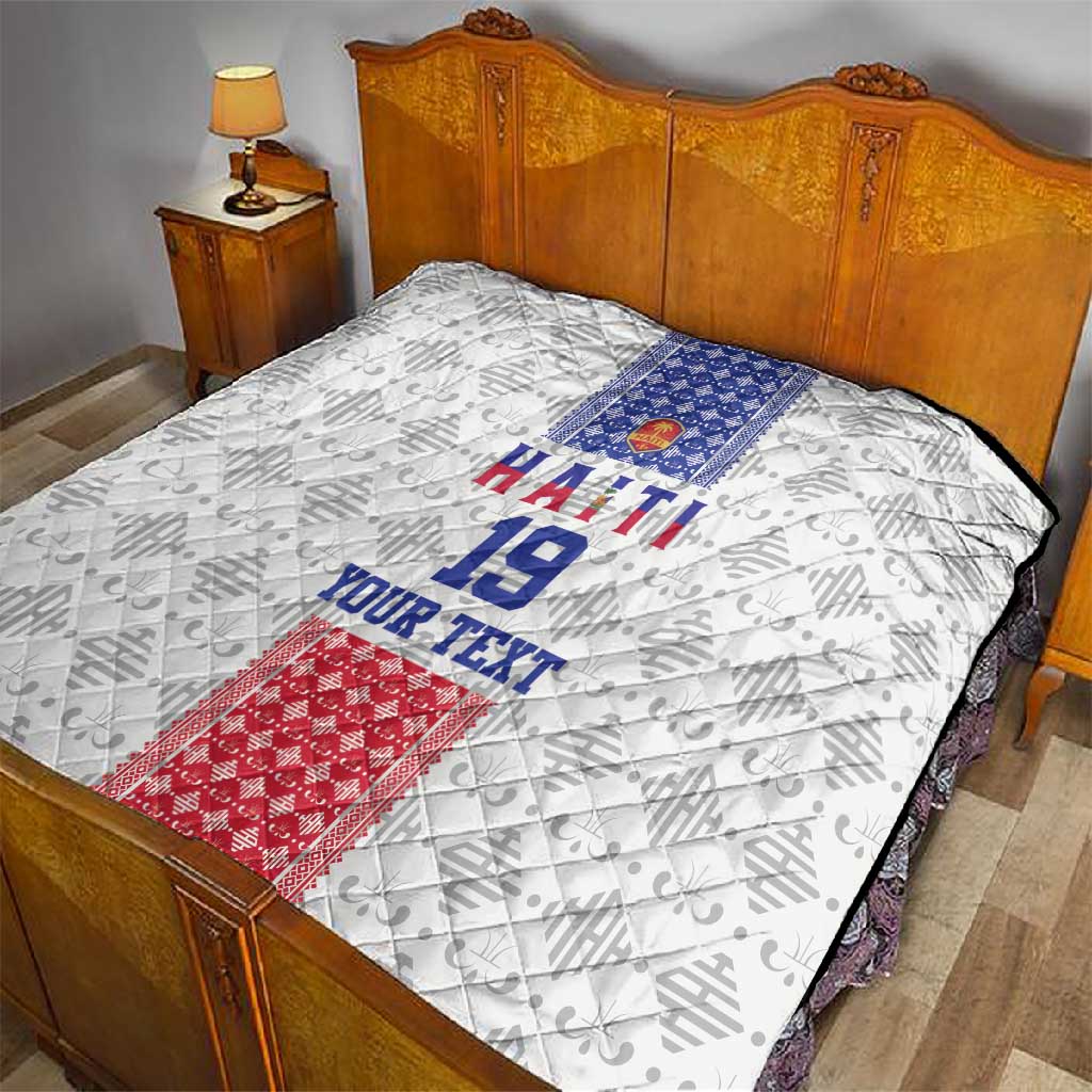 Custom Afro-Haitians Football Quilt National Flag Design - African Pride