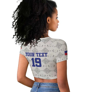 Custom Afro-Haitians Football Raglan Cropped T shirt National Flag Design LT19