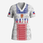 Custom Afro-Haitians Football Scrub Top National Flag Design - African Pride