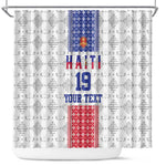 Custom Afro-Haitians Football Shower Curtain National Flag Design - African Pride