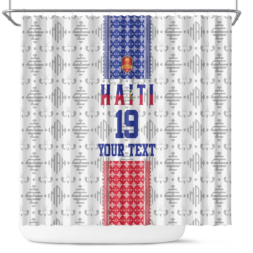Custom Afro-Haitians Football Shower Curtain National Flag Design - African Pride