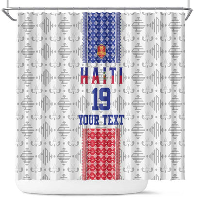Custom Afro-Haitians Football Shower Curtain National Flag Design - African Pride
