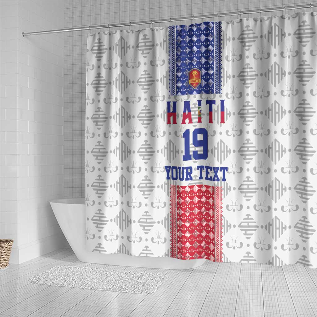 Custom Afro-Haitians Football Shower Curtain National Flag Design - African Pride