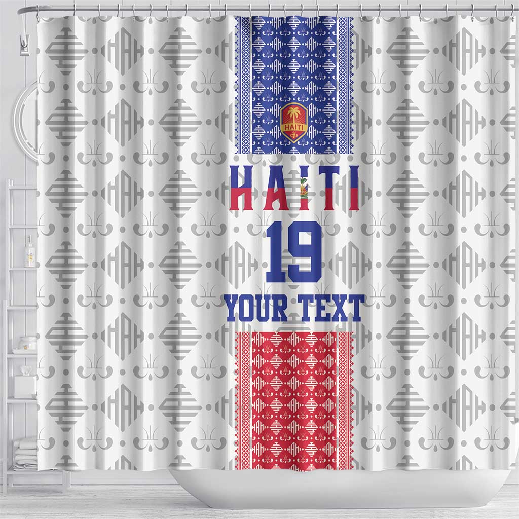 Custom Afro-Haitians Football Shower Curtain National Flag Design - African Pride