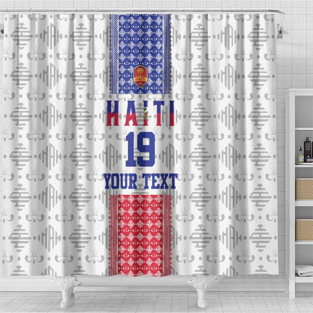 Custom Afro-Haitians Football Shower Curtain National Flag Design - African Pride
