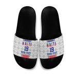 Custom Afro-Haitians Football Slide Sandals National Flag Design