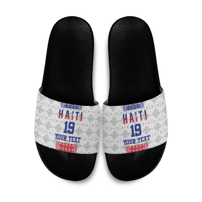 Custom Afro-Haitians Football Slide Sandals National Flag Design