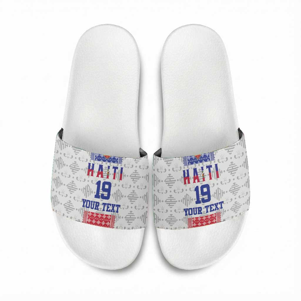 Custom Afro-Haitians Football Slide Sandals National Flag Design