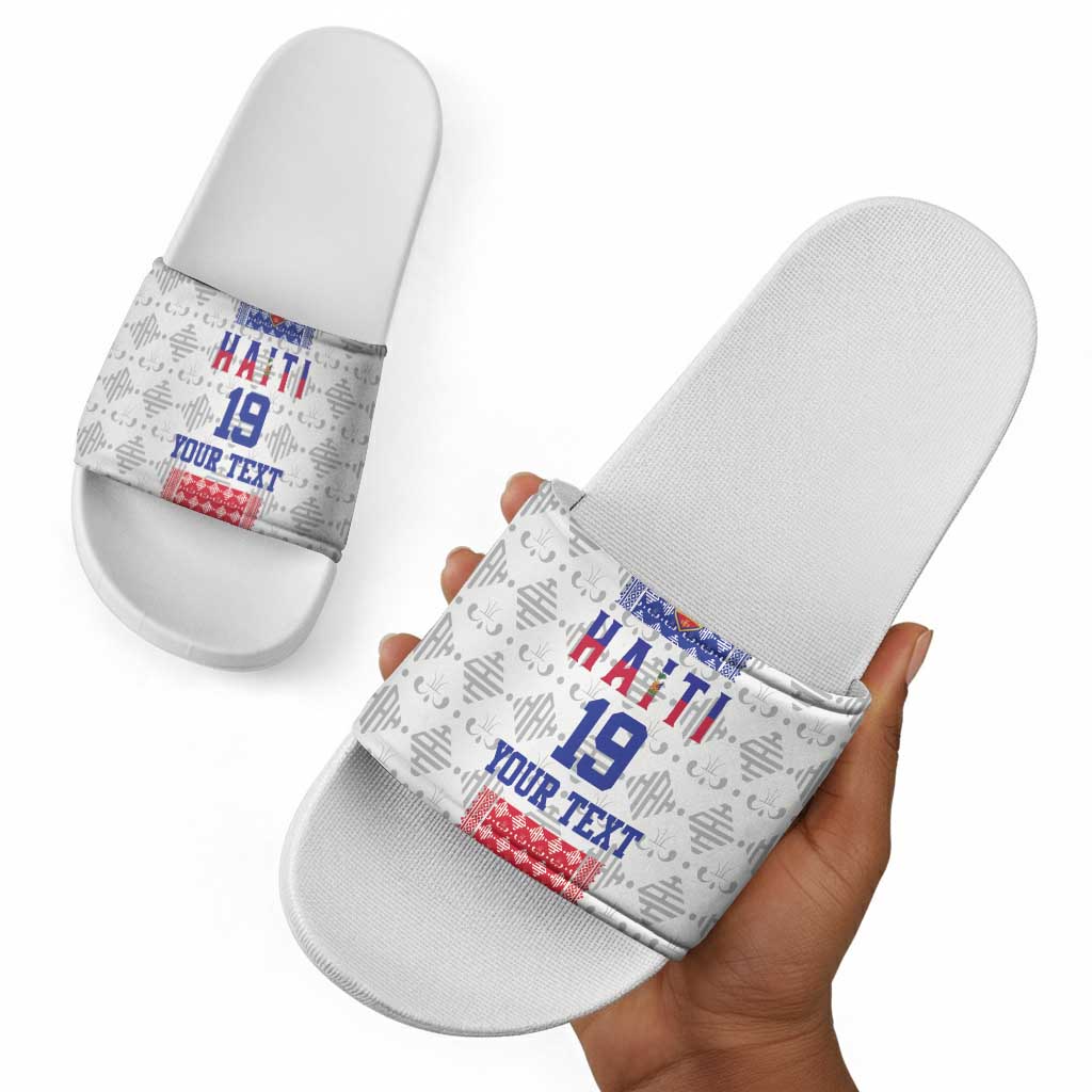 Custom Afro-Haitians Football Slide Sandals National Flag Design