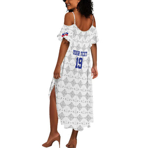 Custom Afro-Haitians Football Summer Maxi Dress National Flag Design LT19
