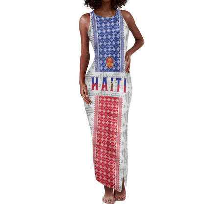 Custom Afro-Haitians Football Tank Maxi Dress National Flag Design - African Pride