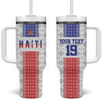 Custom Afro-Haitians Football Tumbler With Handle National Flag Design - African Pride
