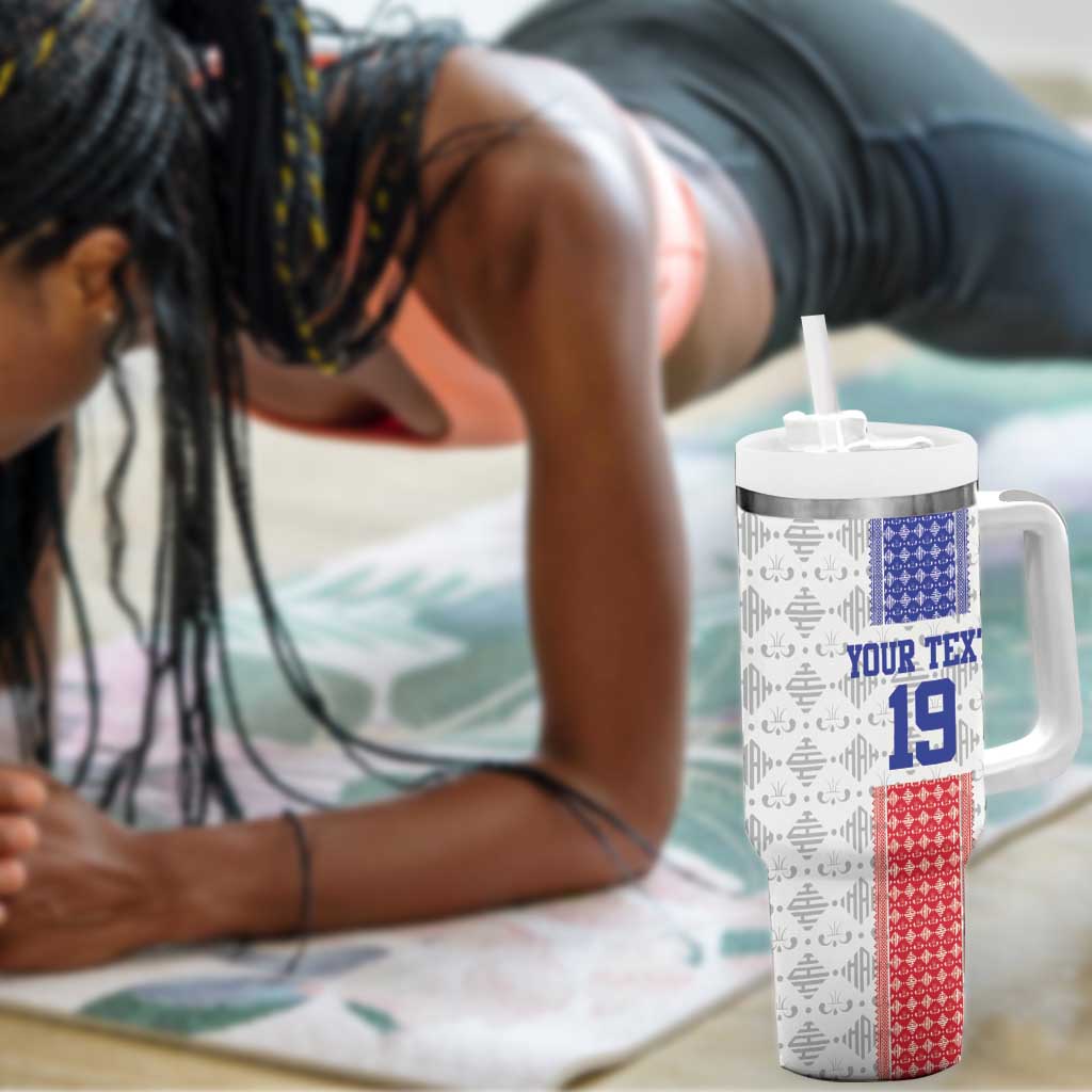 Custom Afro-Haitians Football Tumbler With Handle National Flag Design - African Pride