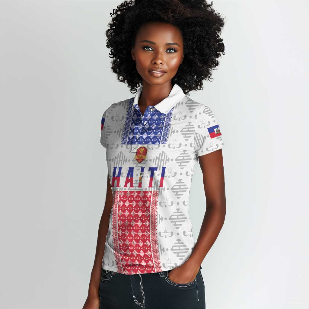 Custom Afro-Haitians Football Women Polo Shirt National Flag Design LT19
