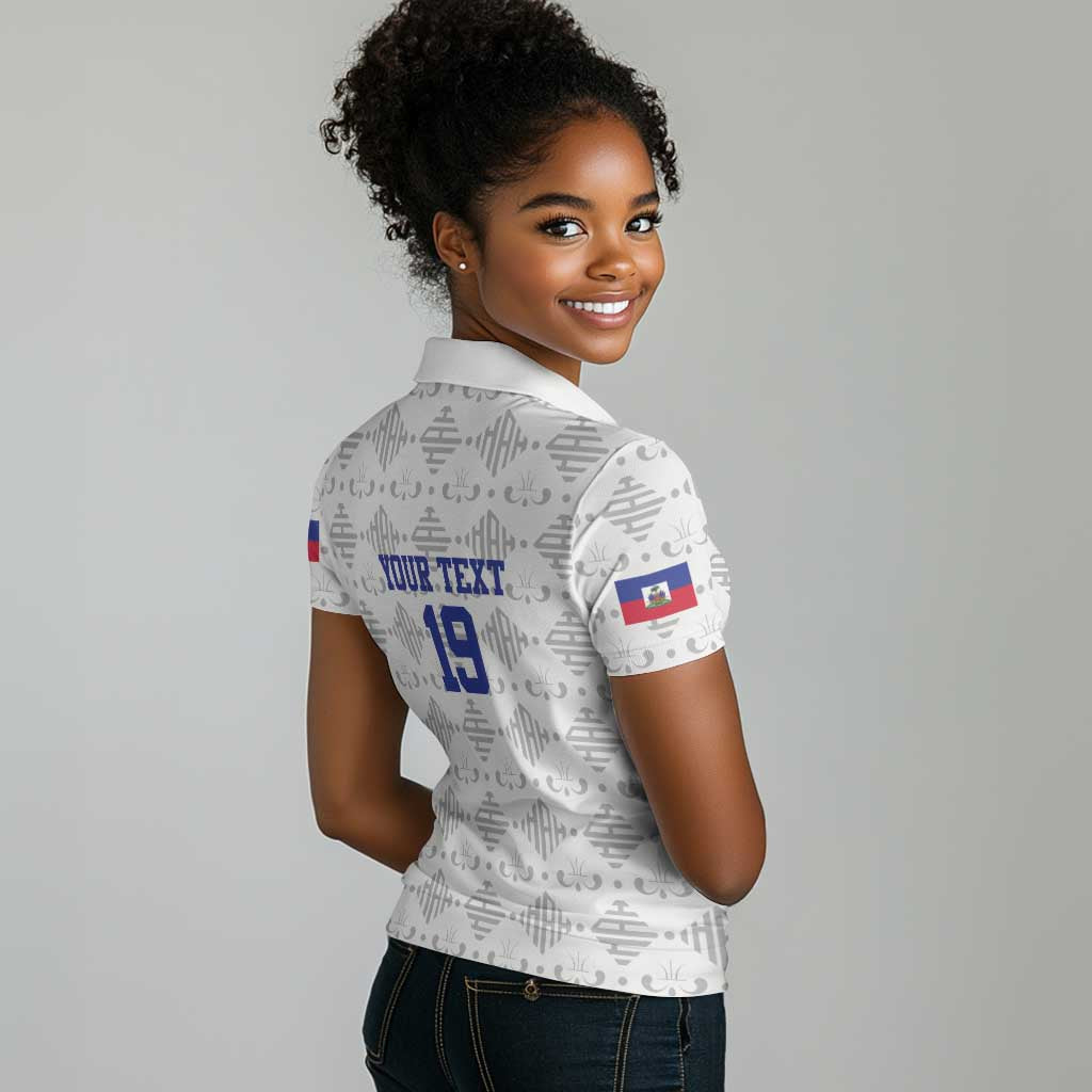 Custom Afro-Haitians Football Women Polo Shirt National Flag Design LT19