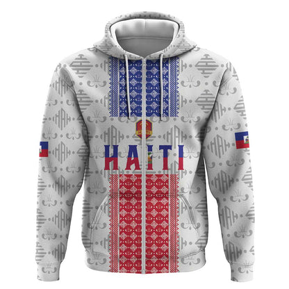 Custom Afro-Haitians Football Zip Hoodie National Flag Design - African Pride