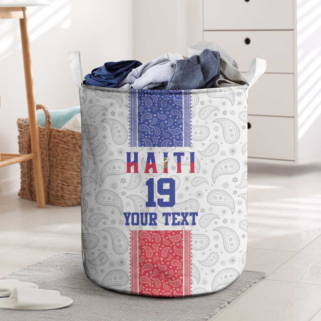 Custom Afro-Haitians Football Laundry Basket Paisley Flag Pattern Design - African Pride