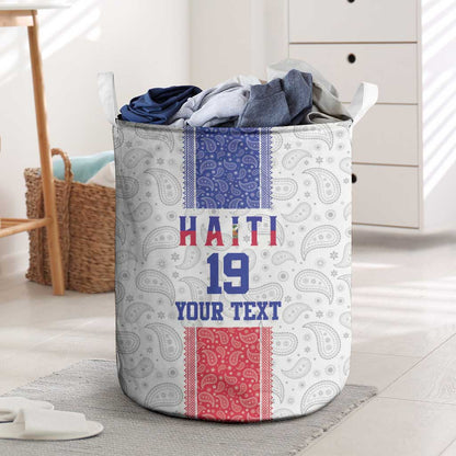Custom Afro-Haitians Football Laundry Basket Paisley Flag Pattern Design - African Pride
