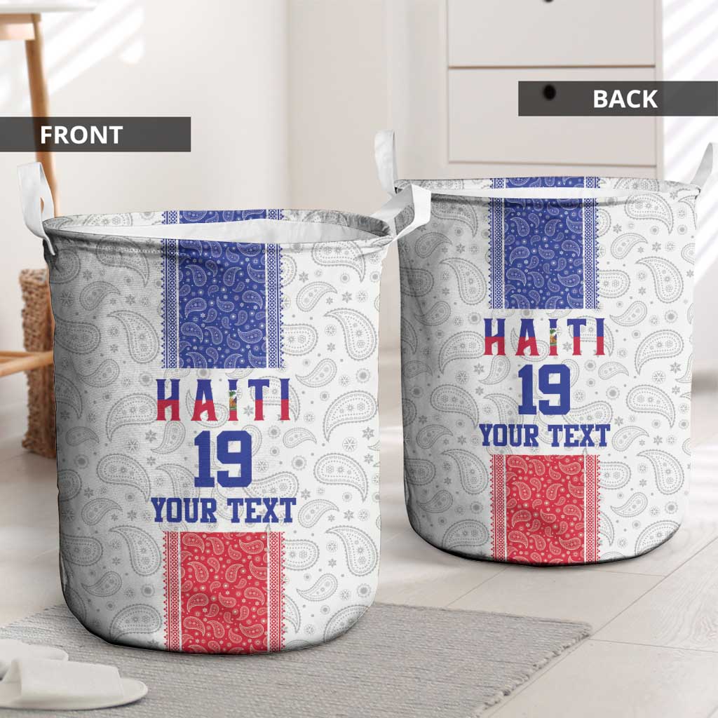 Custom Afro-Haitians Football Laundry Basket Paisley Flag Pattern Design - African Pride
