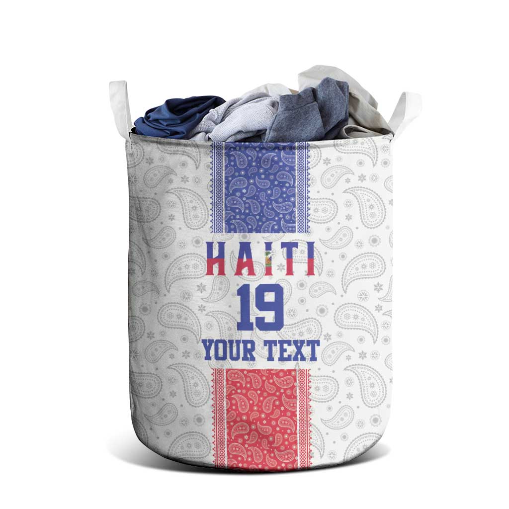 Custom Afro-Haitians Football Laundry Basket Paisley Flag Pattern Design - African Pride