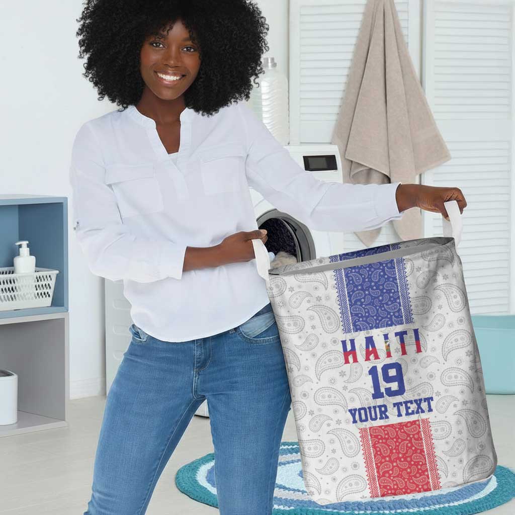 Custom Afro-Haitians Football Laundry Basket Paisley Flag Pattern Design - African Pride