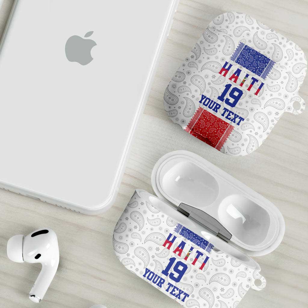 Custom Afro-Haitians Football AirPods Case Paisley Flag Pattern Design