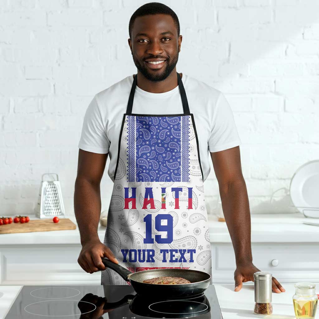 Custom Afro-Haitians Football Apron Paisley Flag Pattern Design