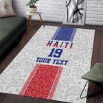 Custom Afro-Haitians Football Area Rug Paisley Flag Pattern Design - African Pride