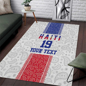 Custom Afro-Haitians Football Area Rug Paisley Flag Pattern Design - African Pride