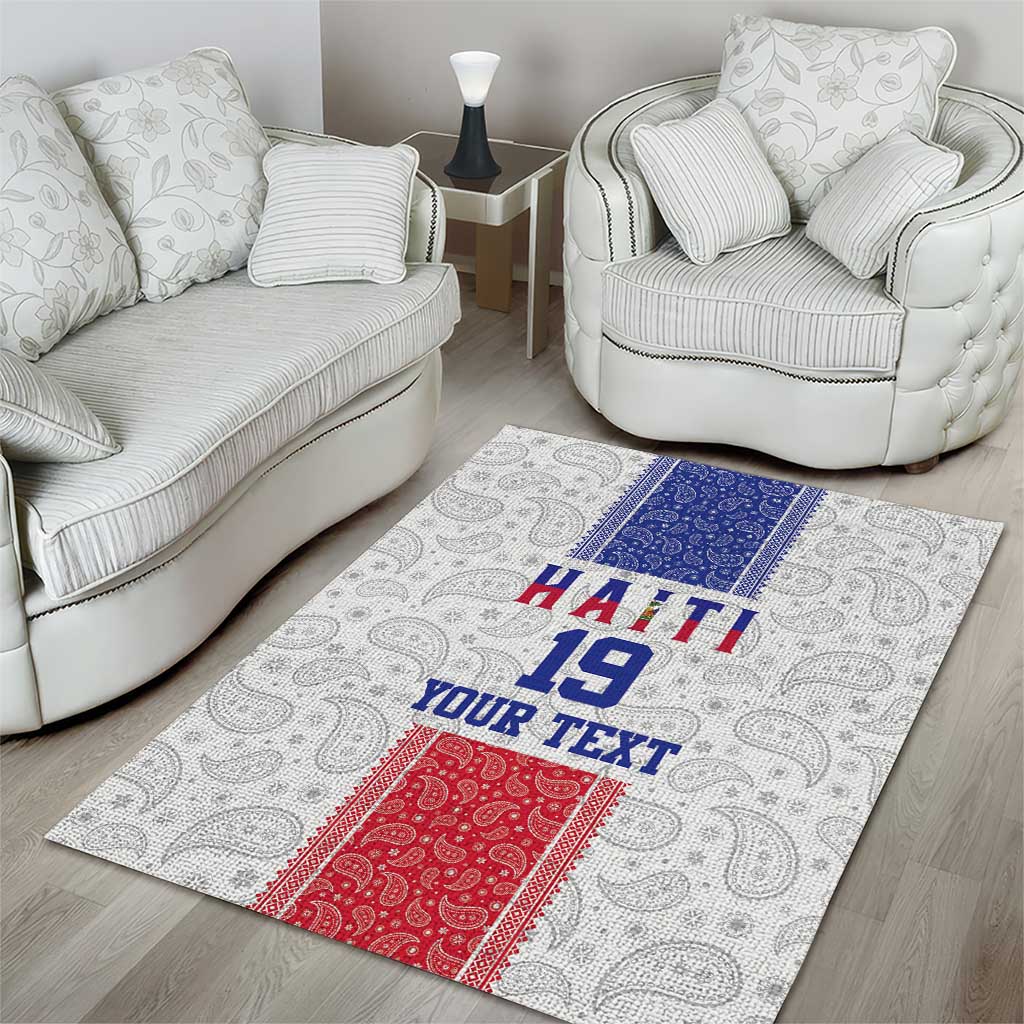 Custom Afro-Haitians Football Area Rug Paisley Flag Pattern Design - African Pride