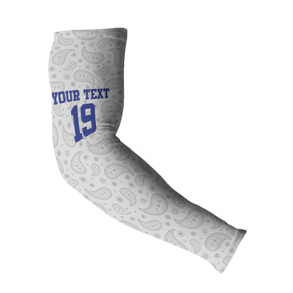 Custom Afro-Haitians Football Arm Sleeves Paisley Flag Pattern Design