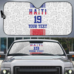 Custom Afro-Haitians Football Auto Sun Shade Paisley Flag Pattern Design