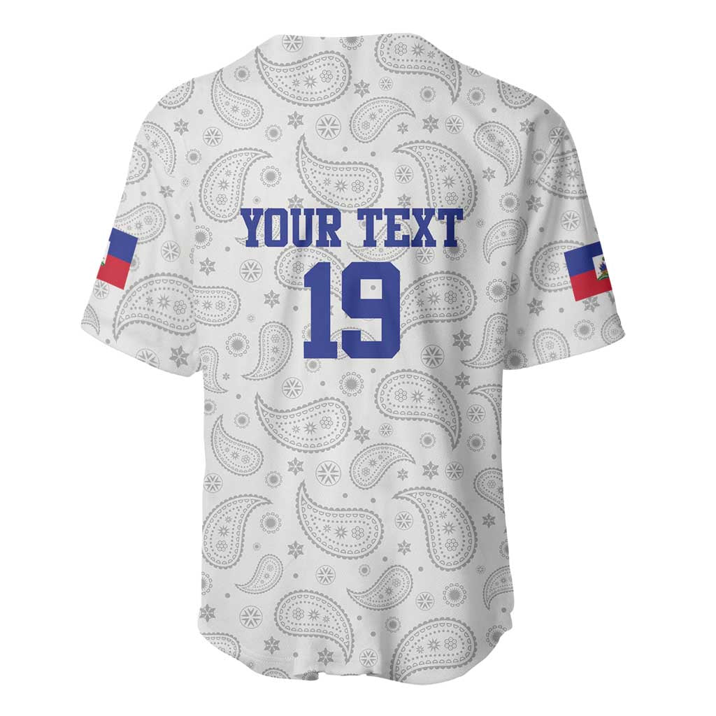 Custom Afro-Haitians Football Baseball Jersey Paisley Flag Pattern Design LT19